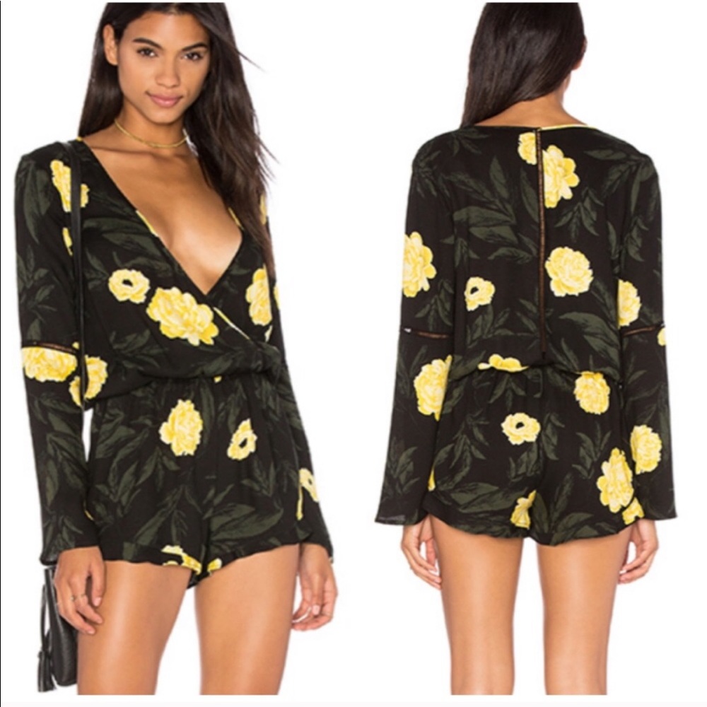 Floral long sleeve romper